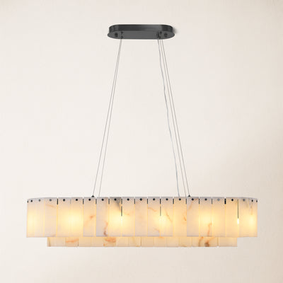 Sawyer Alabaster Oval Chandelier 40"