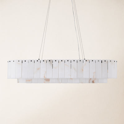 Sawyer Alabaster Oval Chandelier 40"