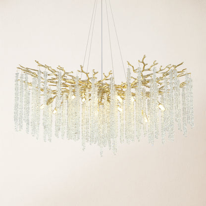 Snow Tree Branch Crystal Chandelier 40"D