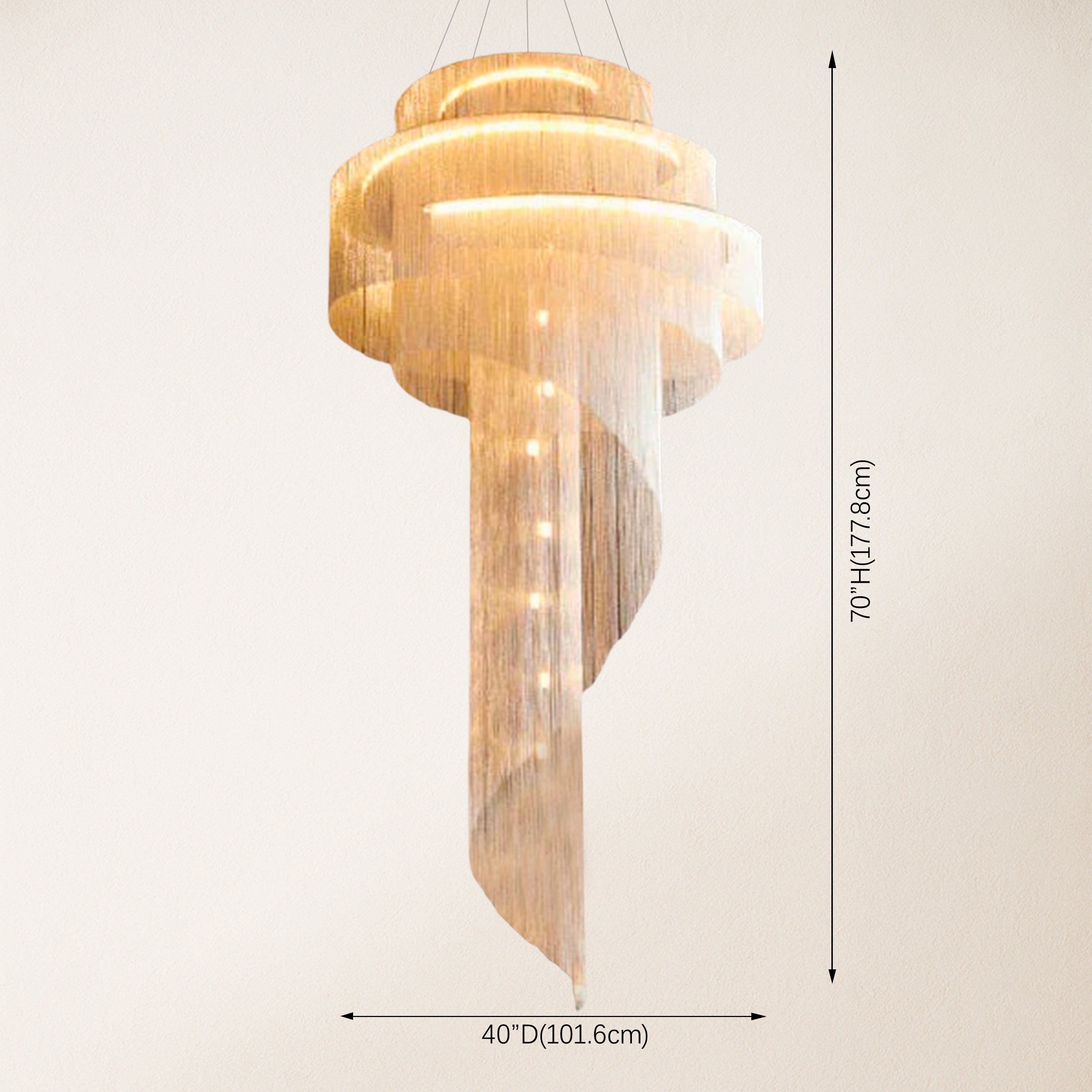 Teresa Cadena Metal Chain Tassel Entryway Chandelier 40"D