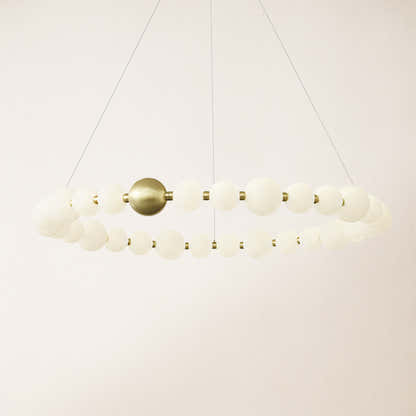 Velora Pearl Bead Round Chandelier 40"D