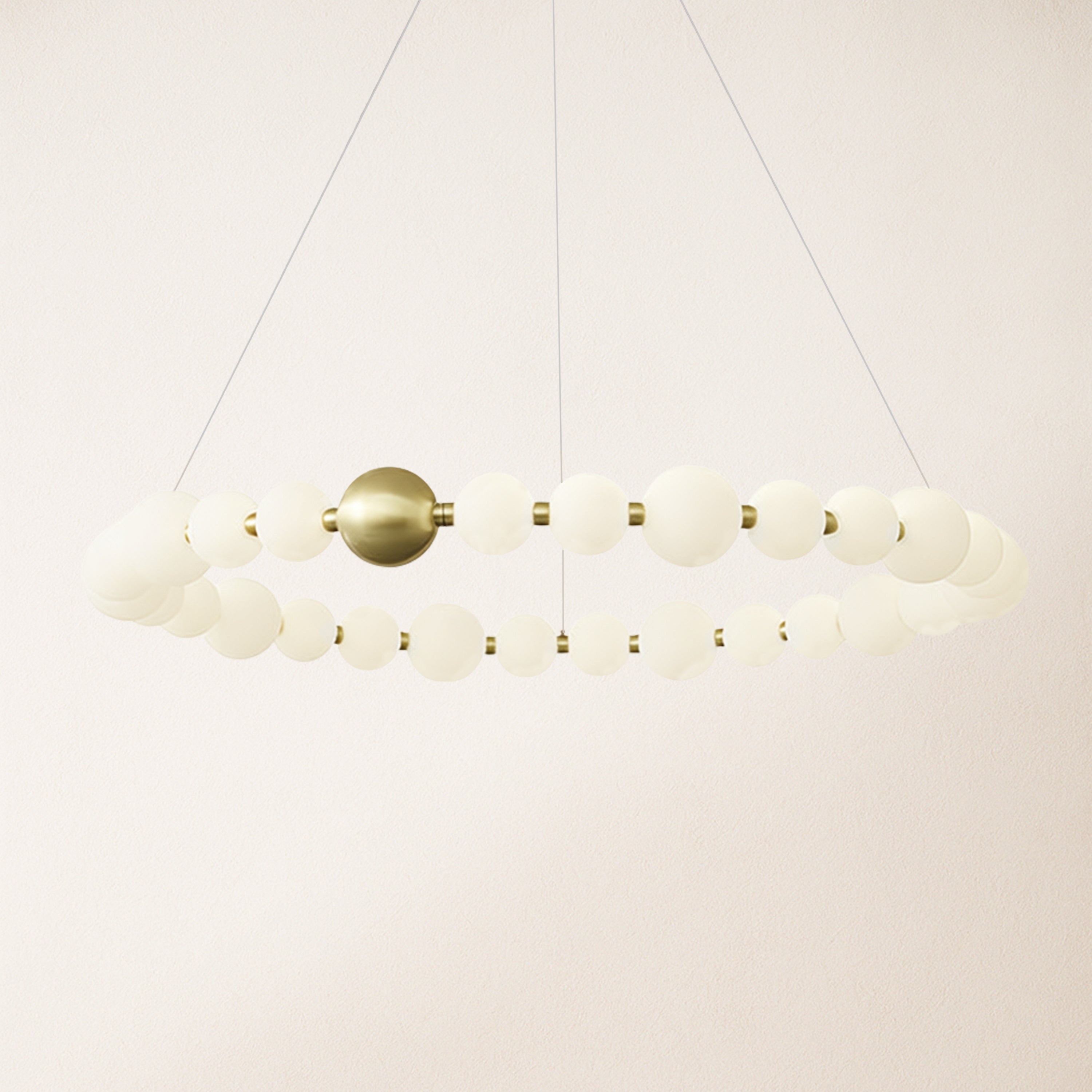 Velora Pearl Bead Round Chandelier 40"D
