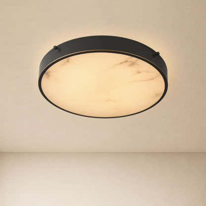 Roselyn Alabaster Round Flush Mount 16"D