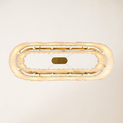 Sawyer Alabaster Oval Chandelier 40"