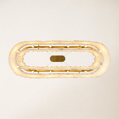 Sawyer Alabaster Oval Chandelier 40"