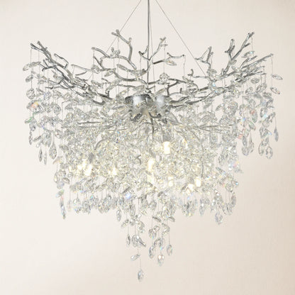 Frostleaf Crystal Grand Cascade Branches Chandelier 40"