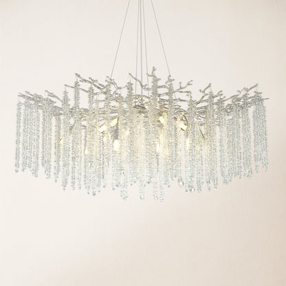 Snow Tree Branch Crystal Chandelier 40"D