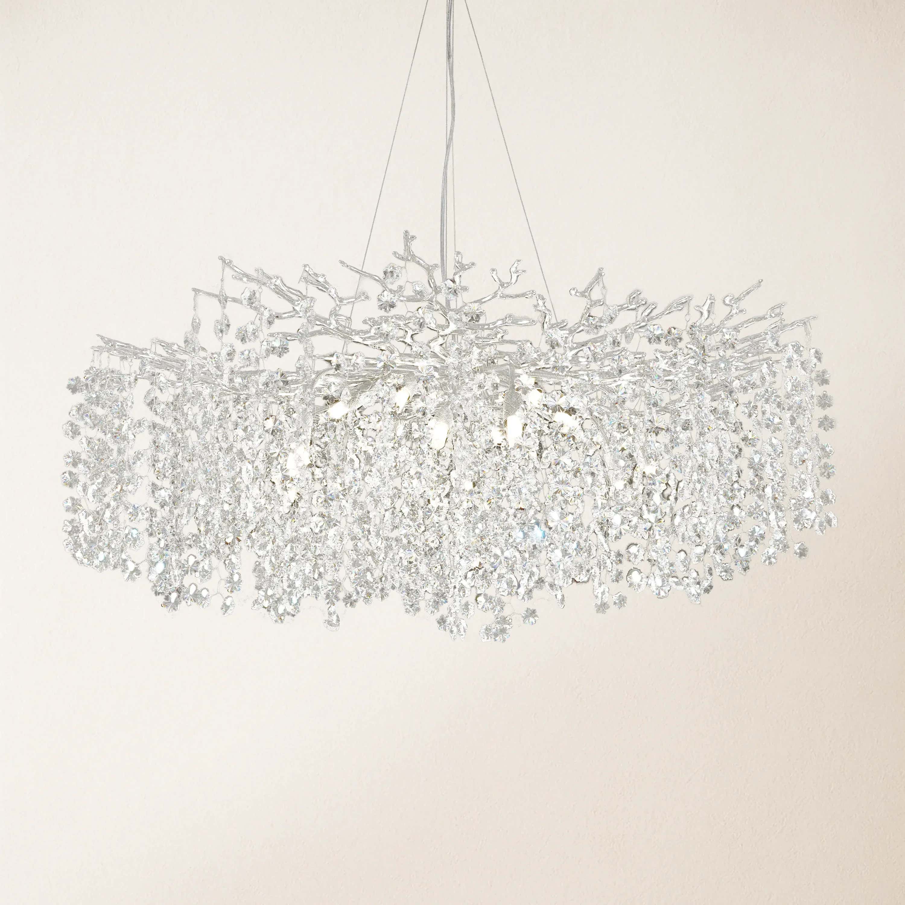 Lustre Branches Crystal Round Chandelier for All Rooms 40"D