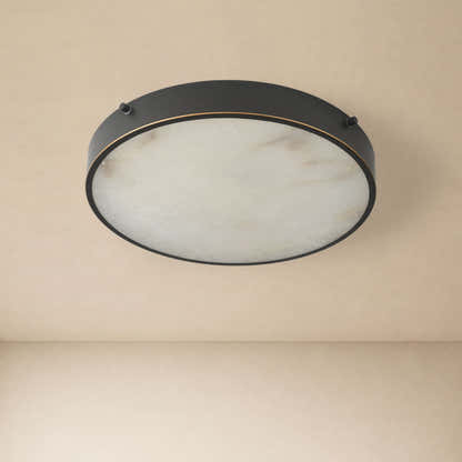 Roselyn Alabaster Round Flush Mount 16"D