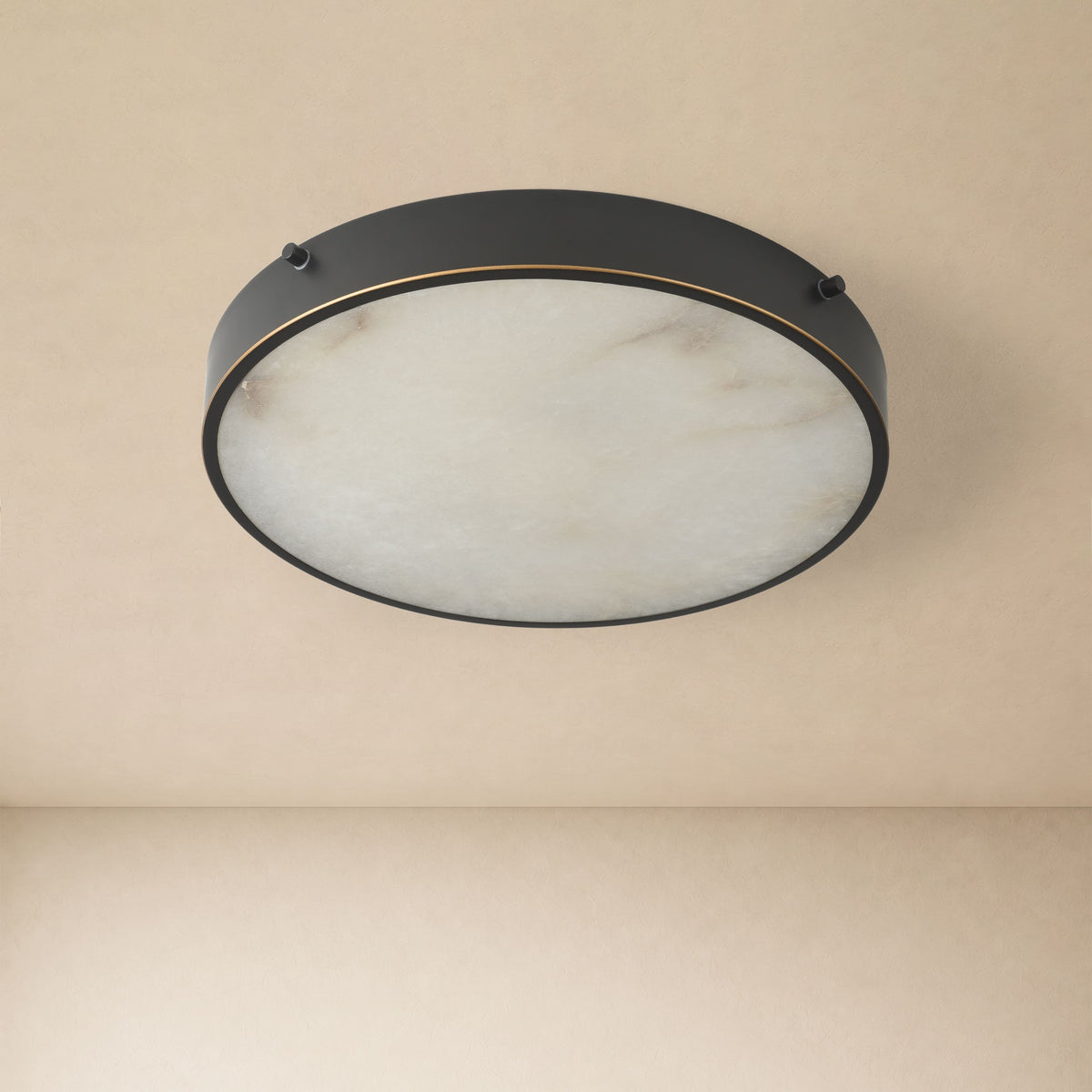 Roselyn Alabaster Round Flush Mount 16"D