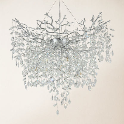 Frostleaf Crystal Grand Cascade Branches Chandelier 40"