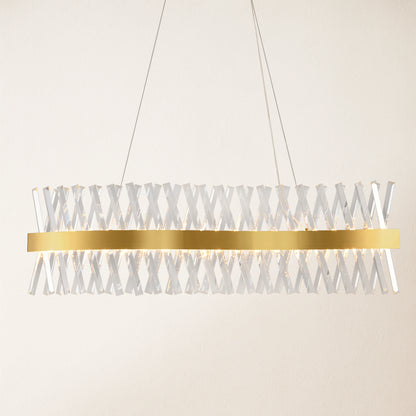 Vetro Prism Crystal Rectangular Chandelier 40"