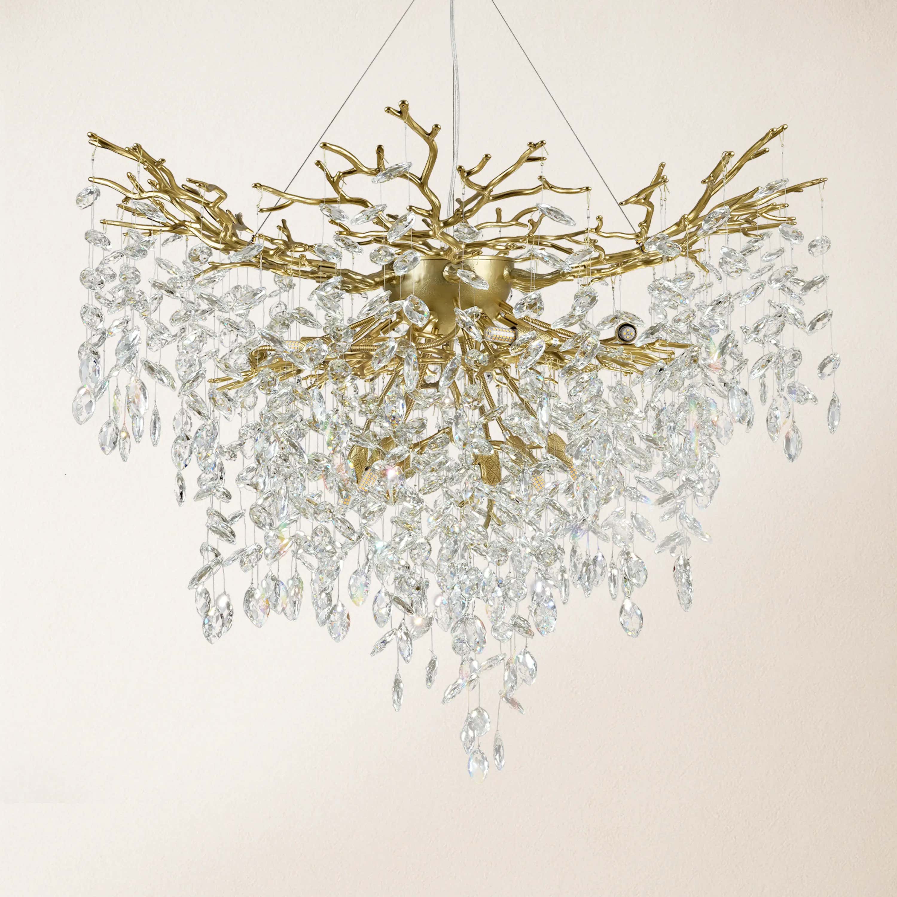 Frostleaf Crystal Grand Cascade Branches Chandelier 40"D