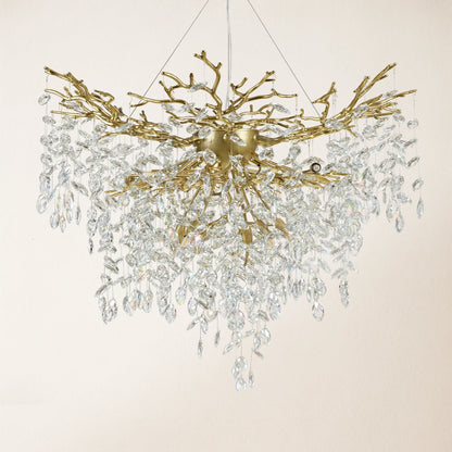 Frostleaf Crystal Grand Cascade Branches Chandelier 40"