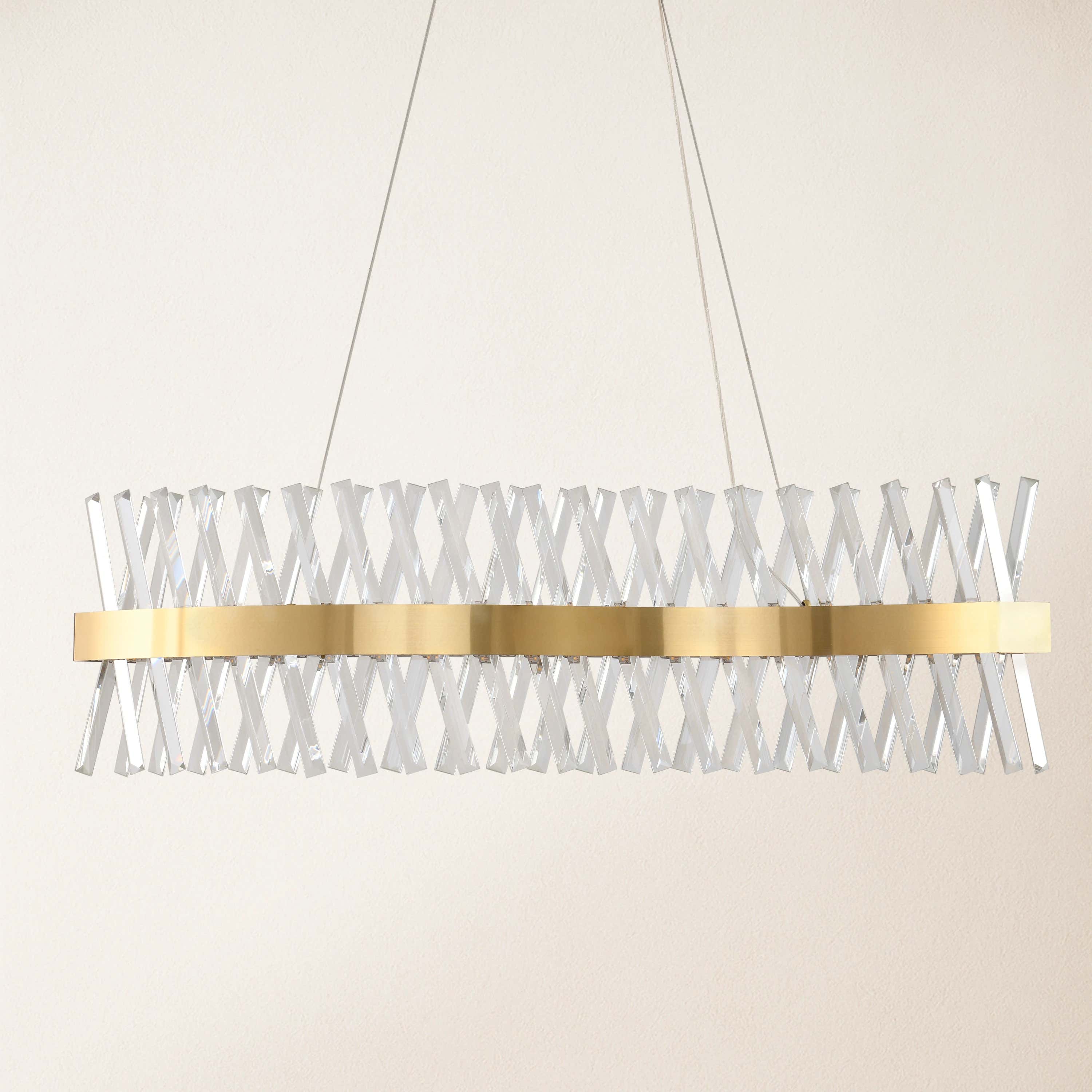 Vetro Prism Crystal Rectangular Chandelier 40"W