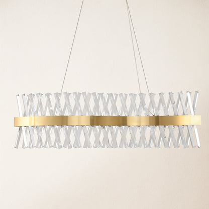 Vetro Prism Crystal Rectangular Chandelier 40"
