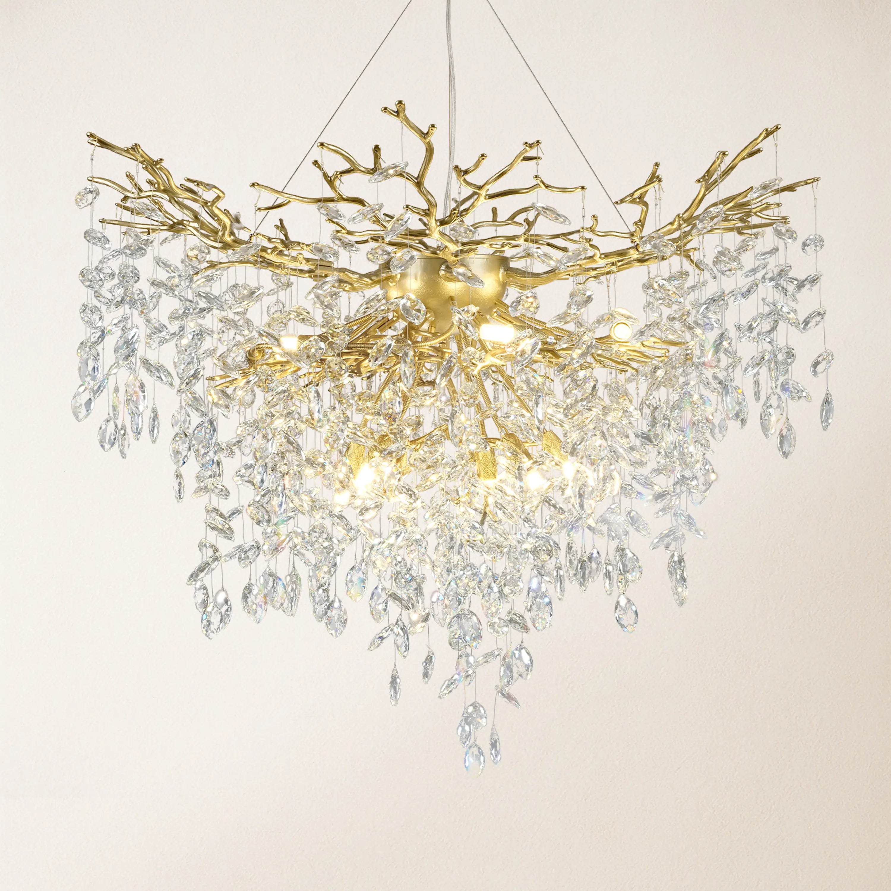 Frostleaf Crystal Grand Cascade Branches Chandelier 40"