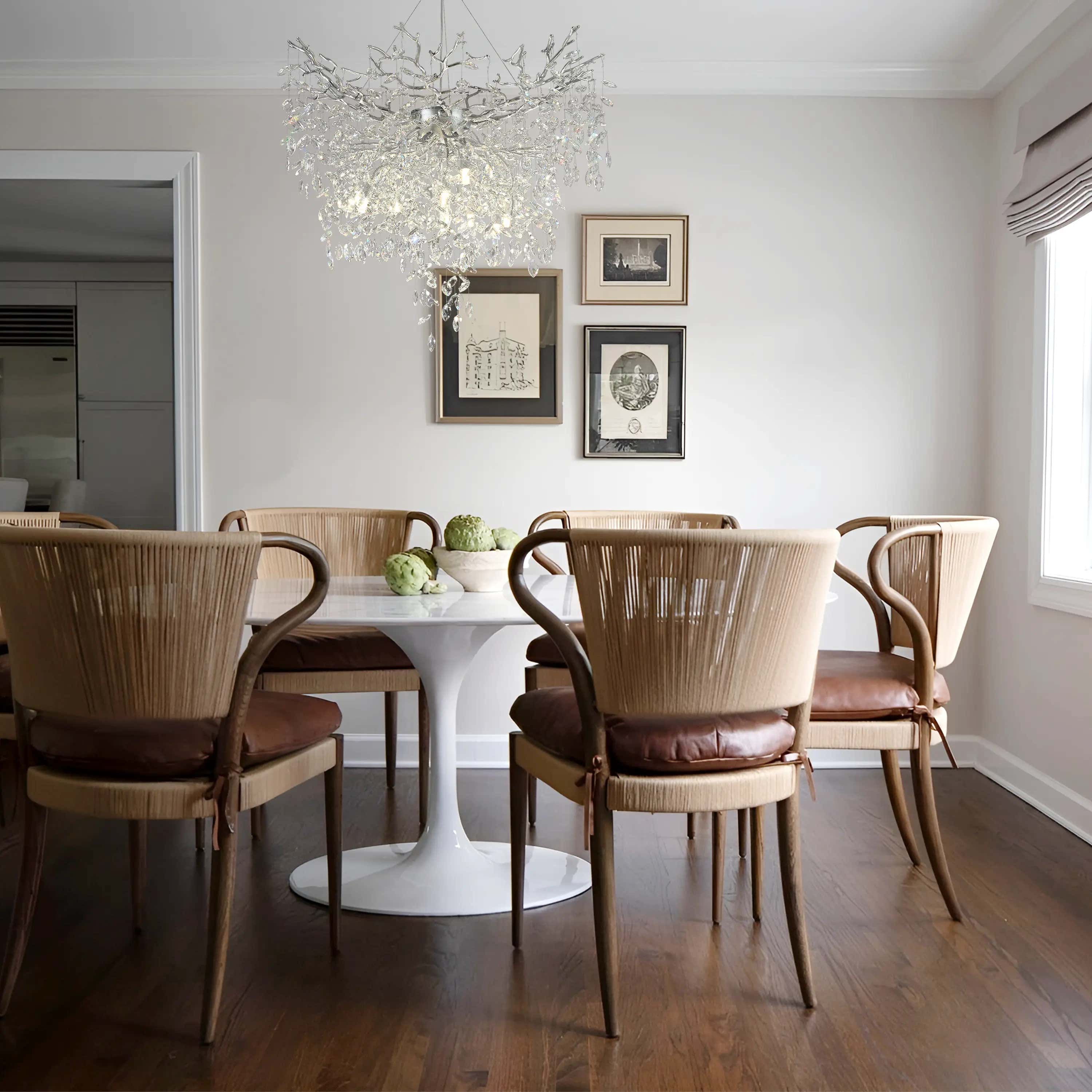 Frostleaf Crystal Grand Cascade Branches Chandelier 40"D