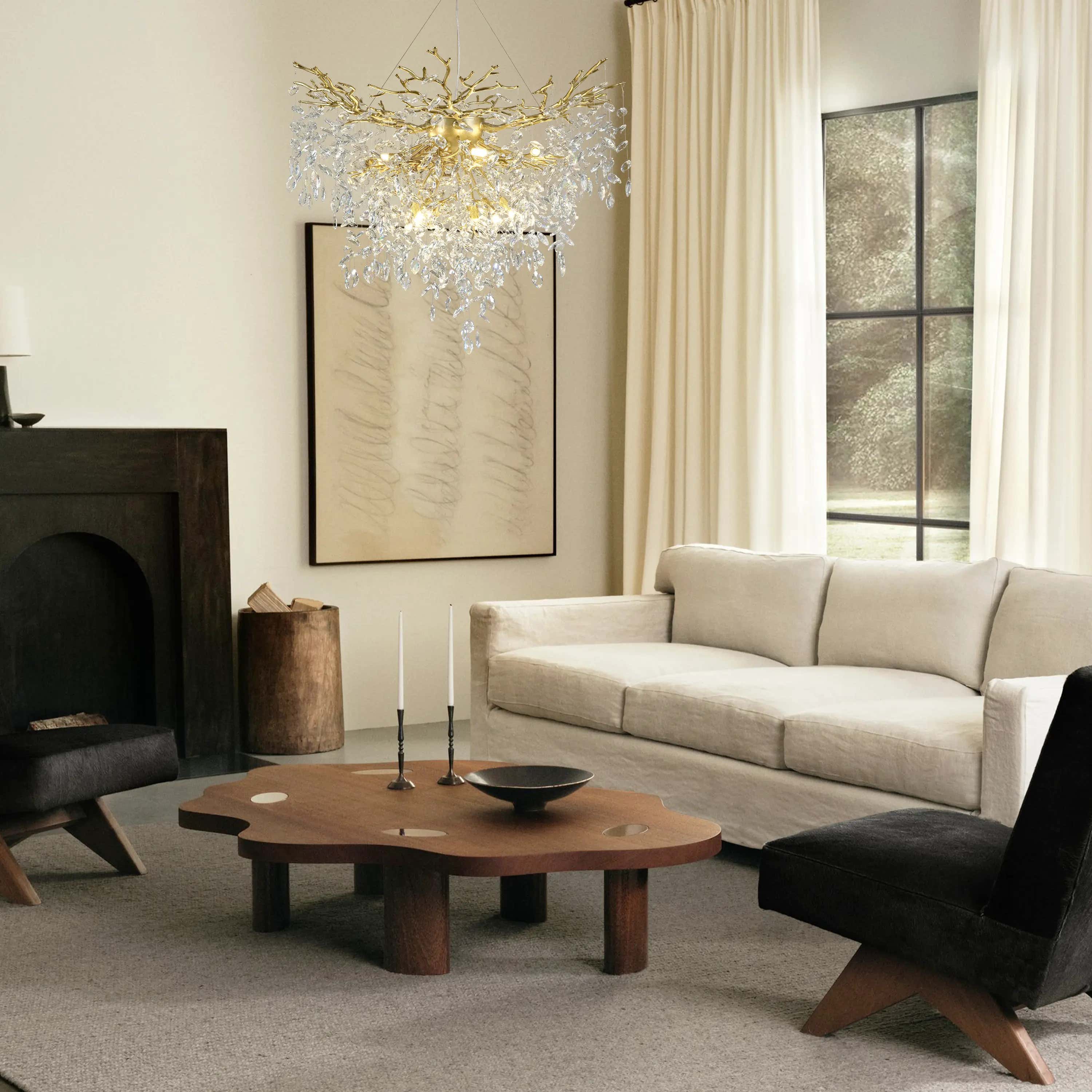 Frostleaf Crystal Grand Cascade Branches Chandelier 40"D