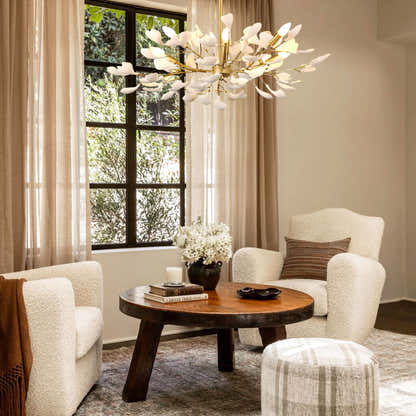 Twilight Branches Ceramic Ginkgo Chandelier 25.6'' D