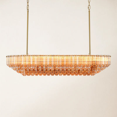 Ethereal Radiance Crystal Rectangular Chandelier 43"L