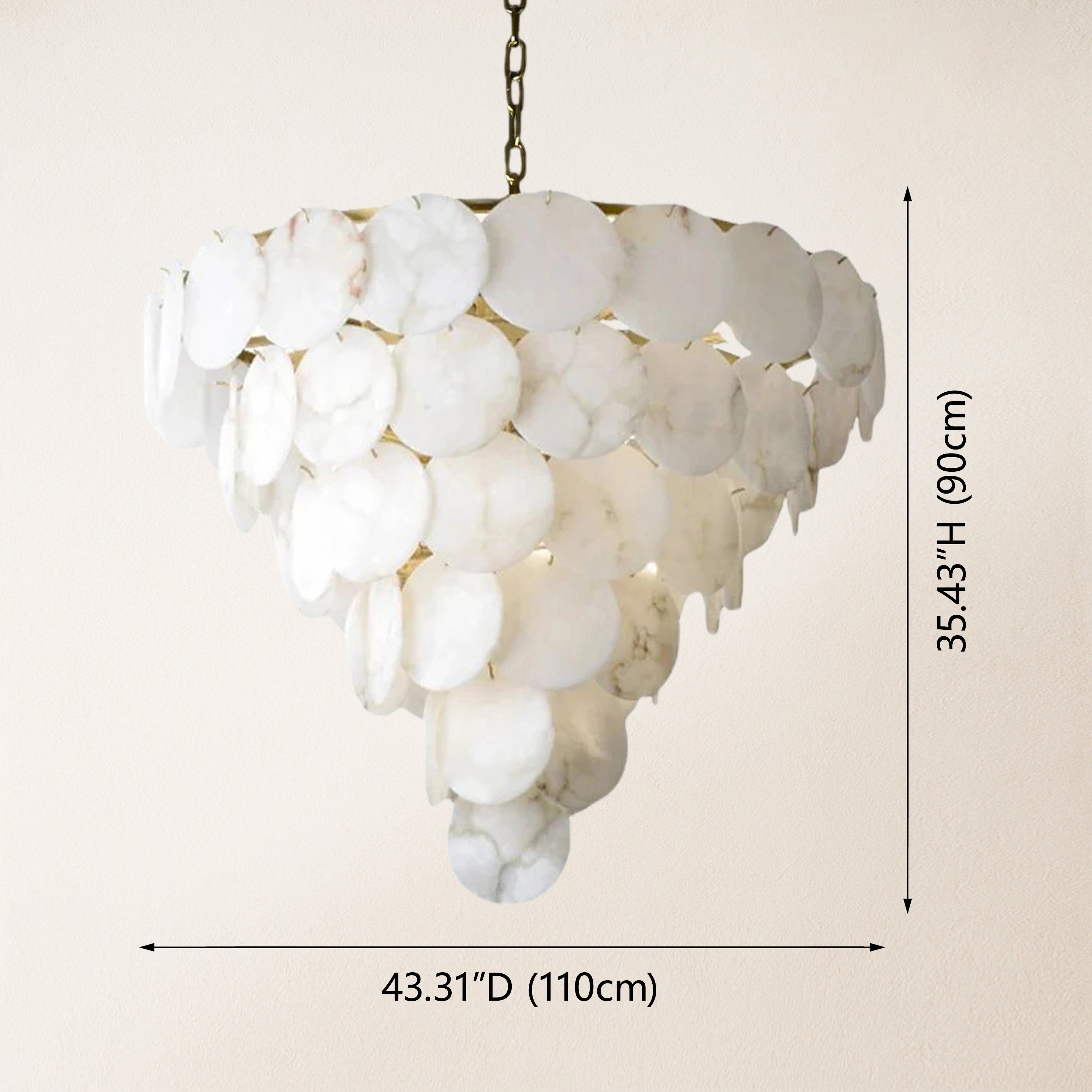 Egwent Alabaster Dish Magnolia Multi-Tiered Round Chandelier 43"D