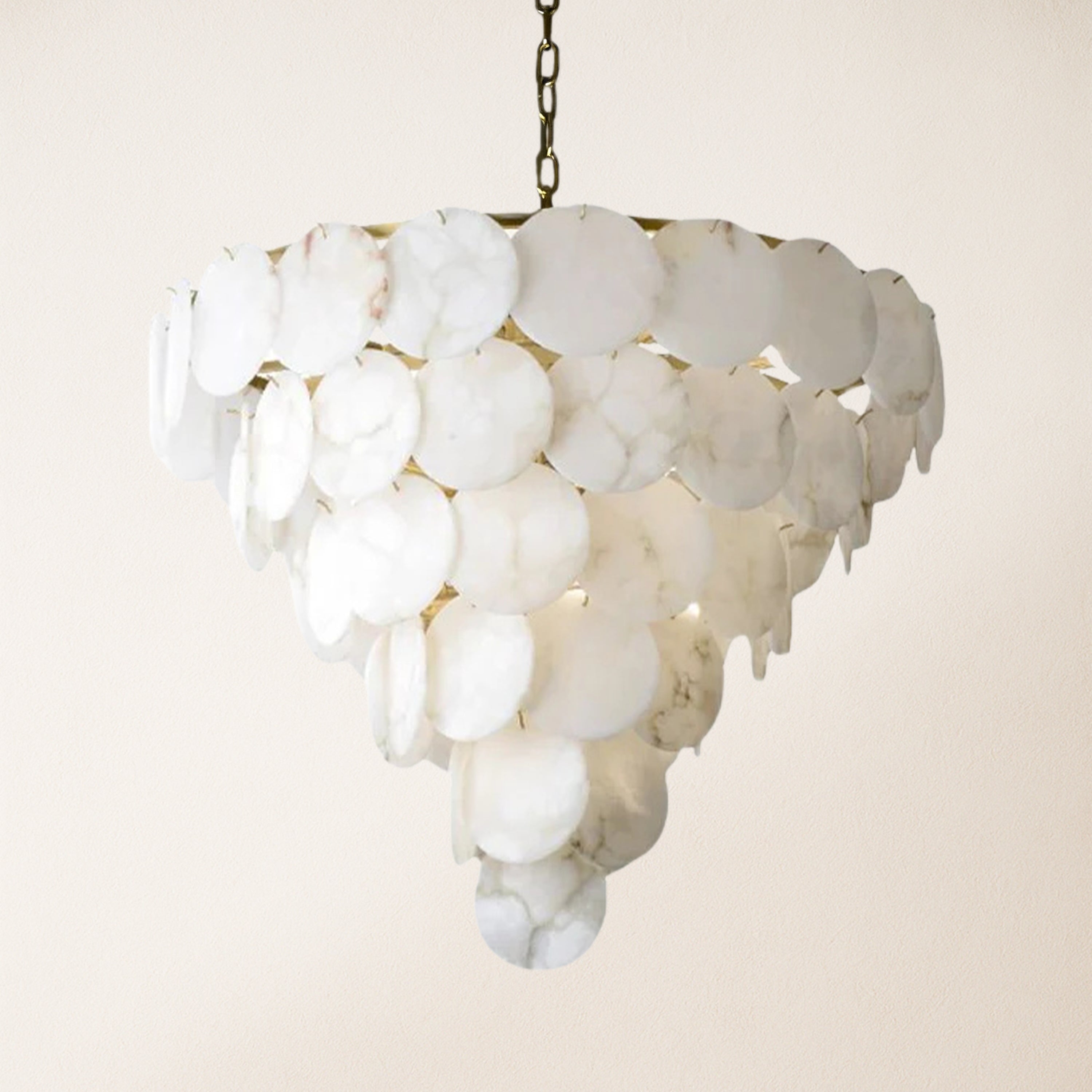 Egwent Alabaster Dish Magnolia Multi-Tiered Round Chandelier 43"D