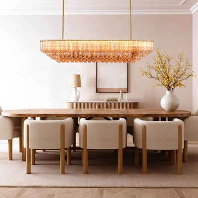 Ethereal Radiance Crystal Rectangular Chandelier 43"L