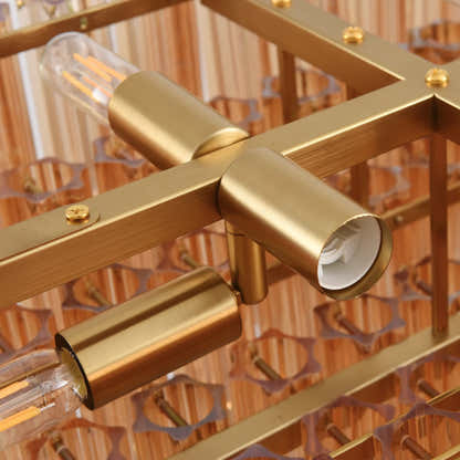 Ethereal Radiance Crystal Rectangular Chandelier 43"L