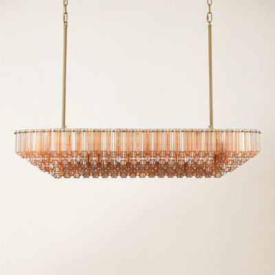 Ethereal Radiance Crystal Rectangular Chandelier 43"L