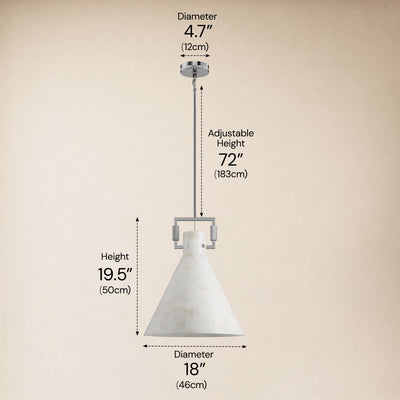 Lioren Resin Cone Pendant Light 18"D