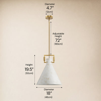 Lioren Resin Cone Pendant Light 18"D