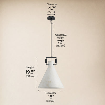 Lioren Resin Cone Pendant Light 18"D