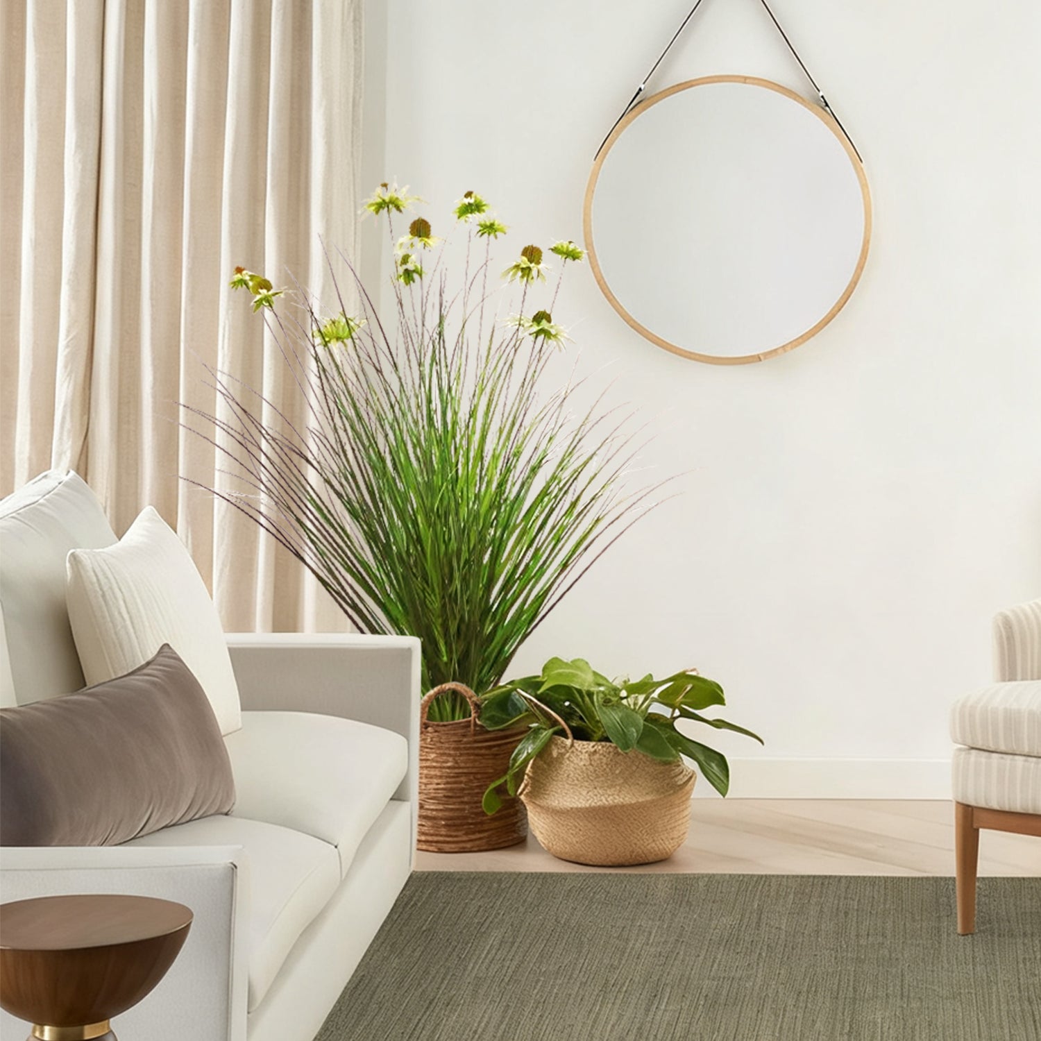 Artificial 11-Head Chrysanthemum Spray 47"H