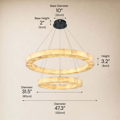 Soluna Alabaster 2 Tiered Custom Round Chandelier