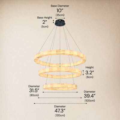 Soluna Alabaster 3 Tiered Custom Round Chandelier