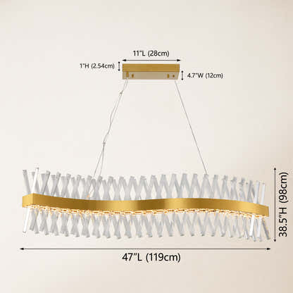 Vetro Prism Crystal Rectangular Chandelier 47"W