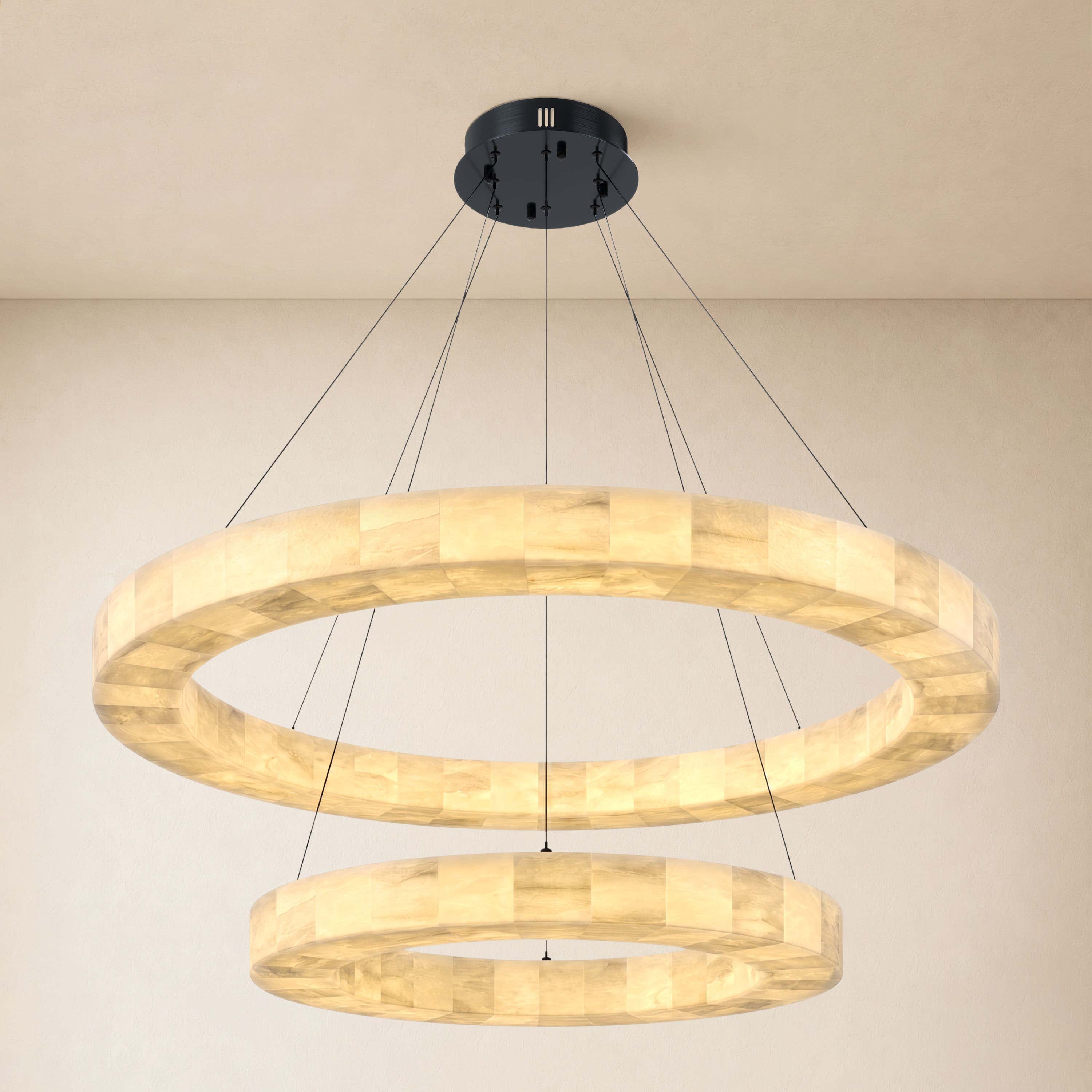 Soluna Alabaster 2 Tiered Custom Round Chandelier