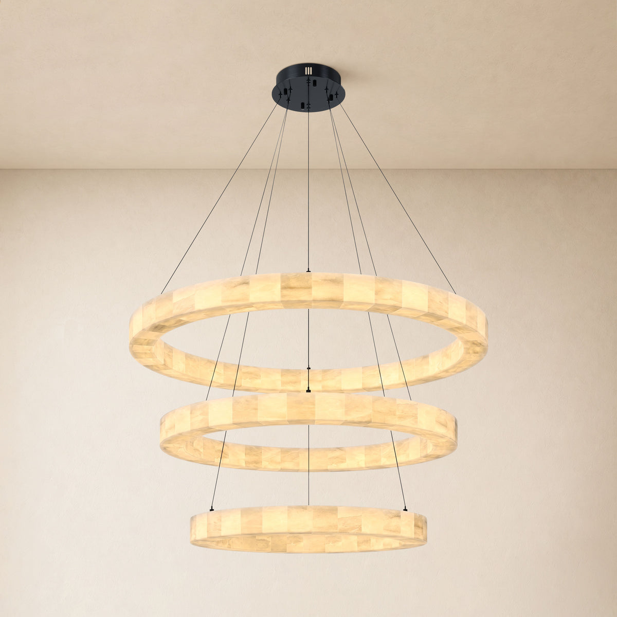 Soluna Alabaster 3 Tiered Custom Round Chandelier