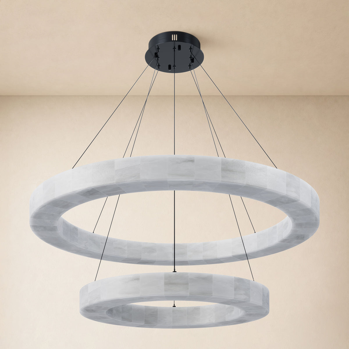 Soluna Alabaster 2 Tiered Custom Round Chandelier