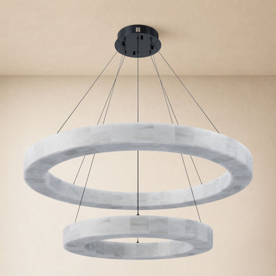 Soluna Alabaster 2 Tiered Custom Round Chandelier