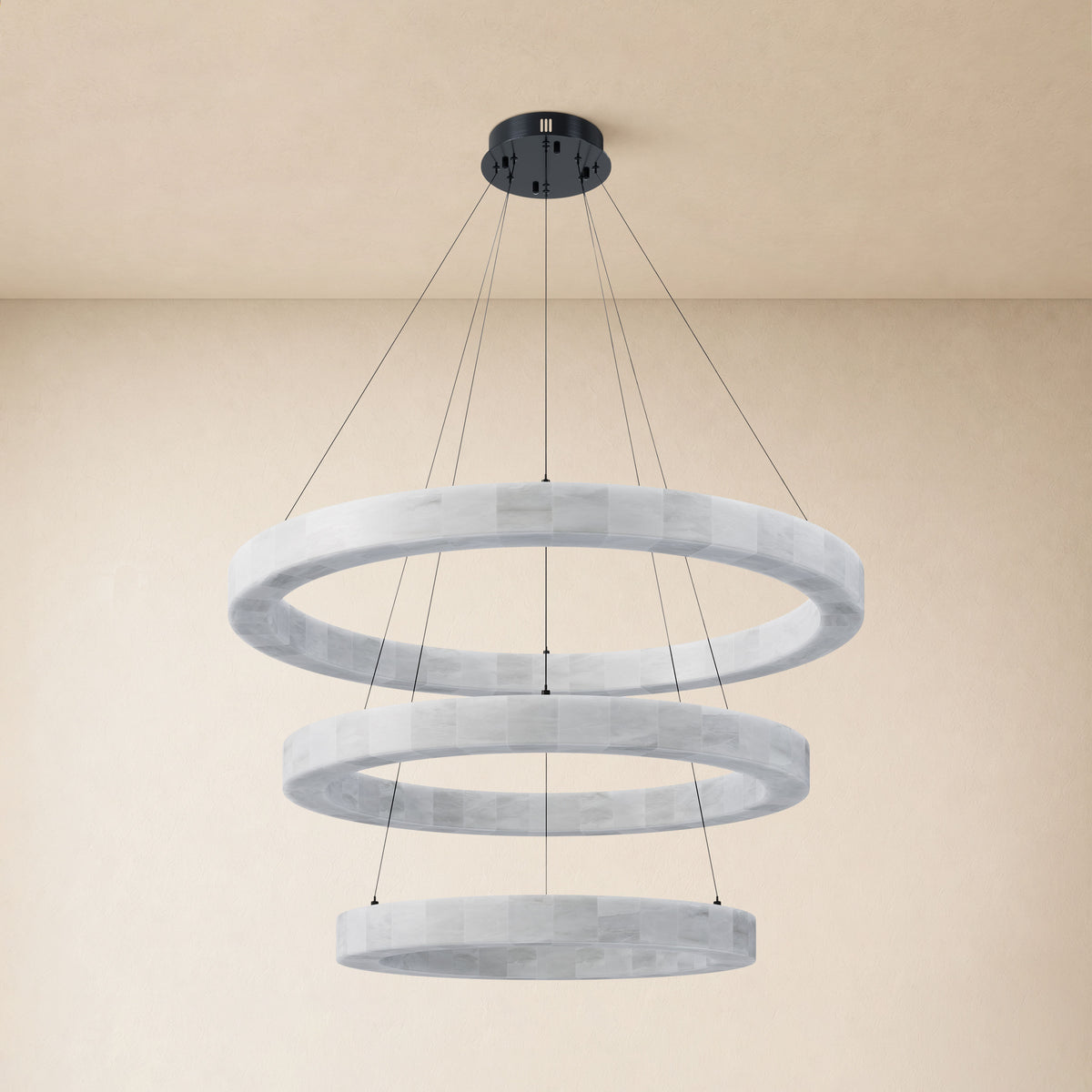 Soluna Alabaster 3 Tiered Custom Round Chandelier