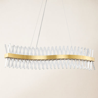 Vetro Prism Crystal Rectangular Chandelier 47"W