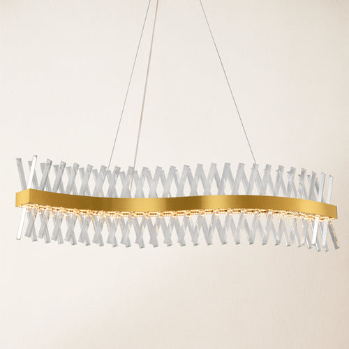 Vetro Prism Crystal Rectangular Chandelier 47"W