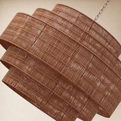 Cavana Rattan Tiered Round Chandelier 48"D