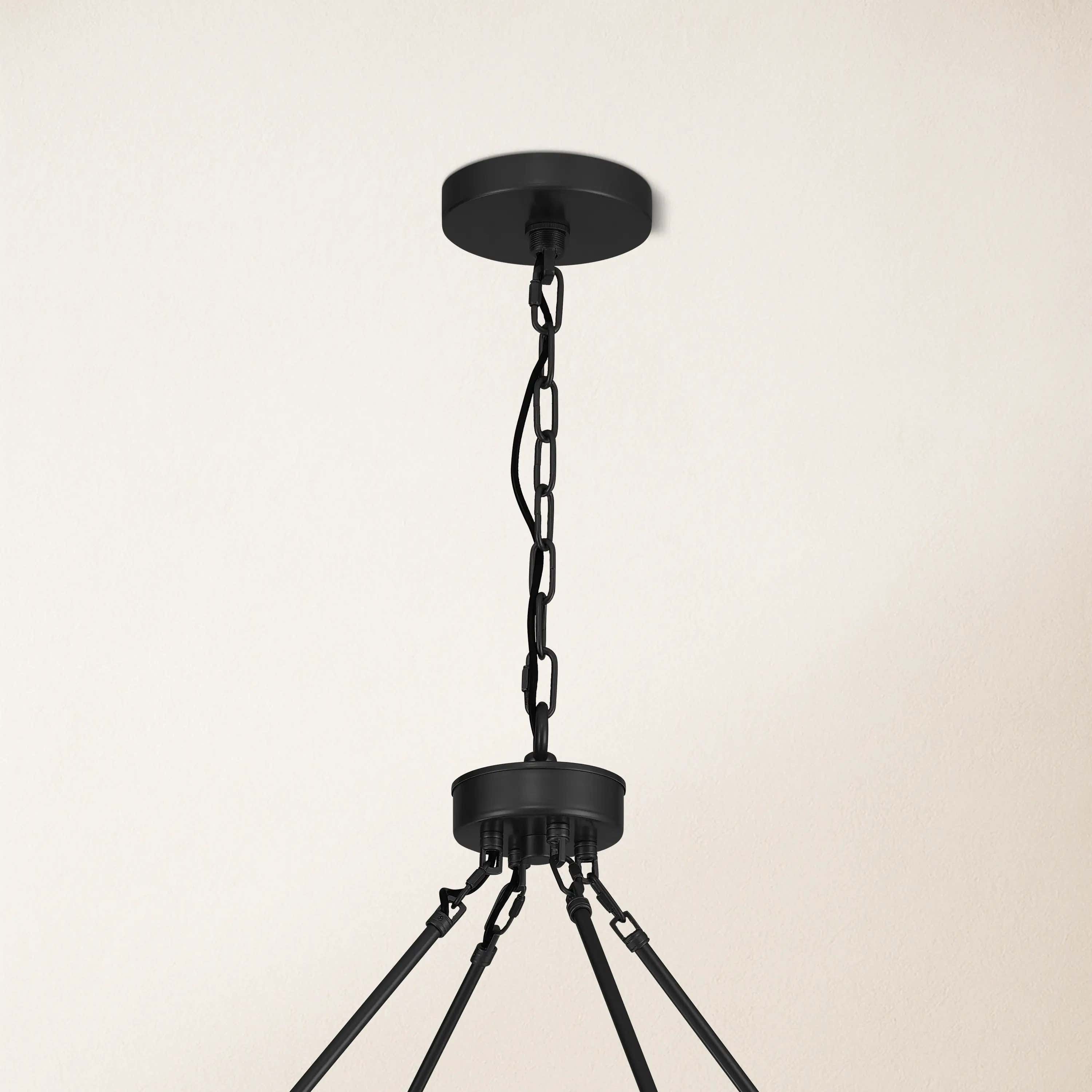 Cylora Glass Tube 2-Tier Round Chandelier 48"D