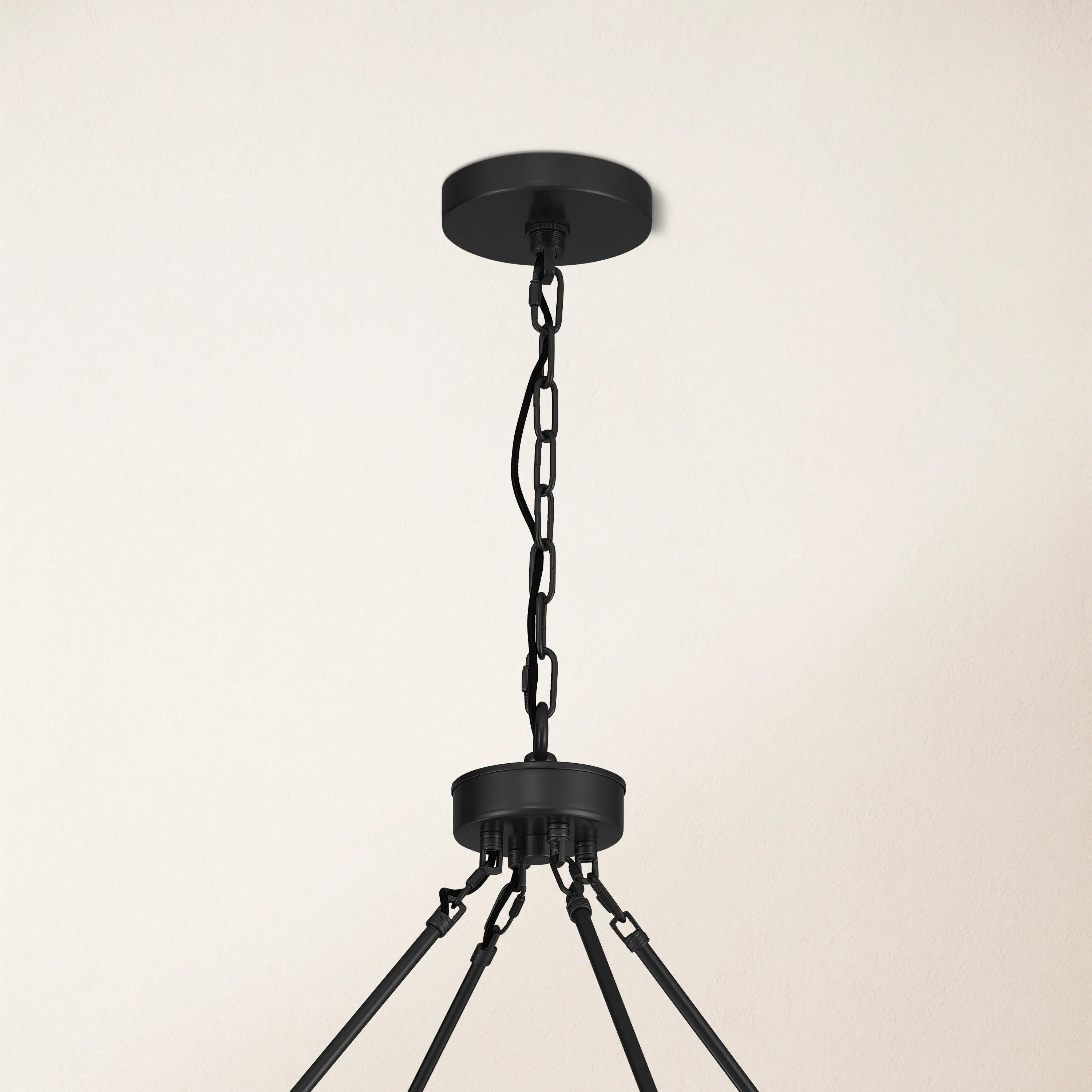 Cylora Glass Tube 2-Tier Round Chandelier 48"