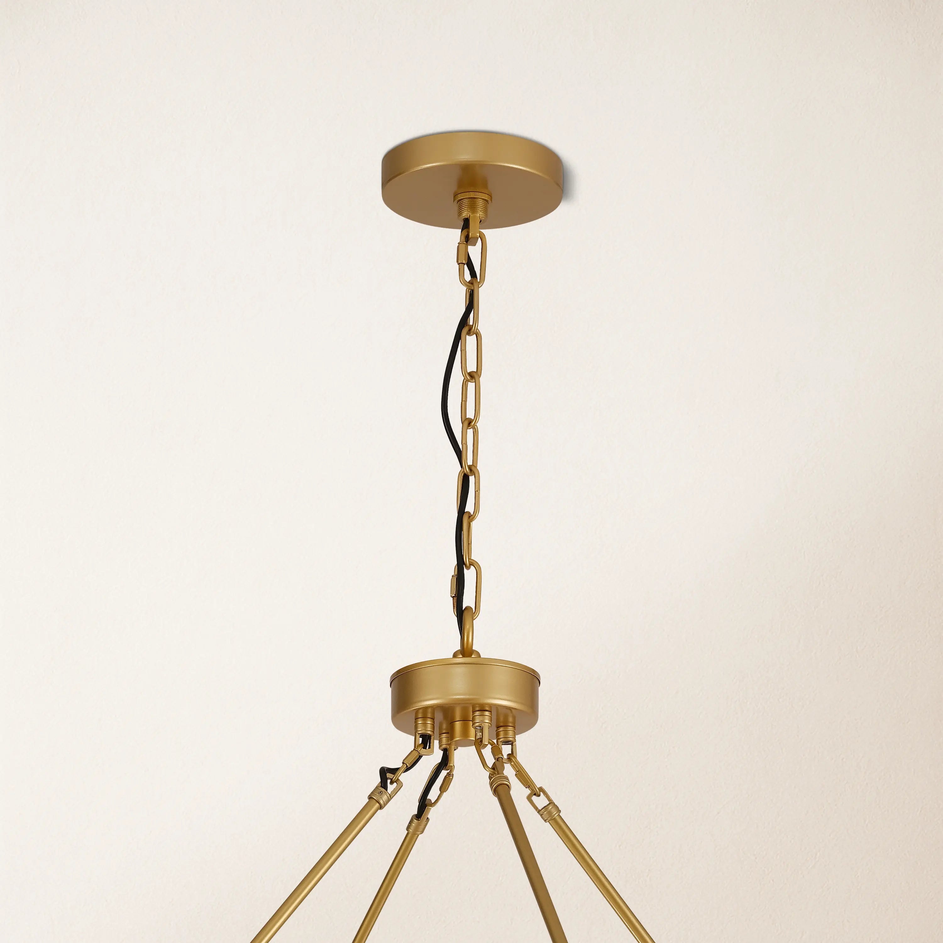 Cylora Glass Tube 2-Tier Round Chandelier 48"