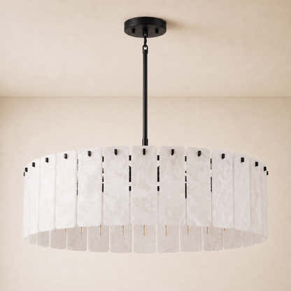 Lunara Alabaster Round Customize Chandelier 48"D 59"D