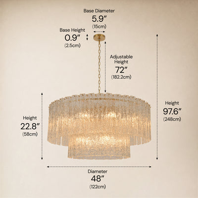 Aurellise Textured Glass Tiered Round Chandelier 48"D 